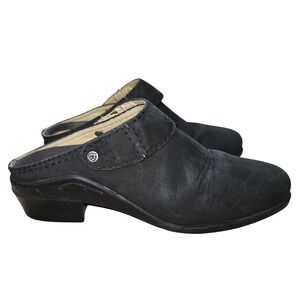Ariat Shoes Womens Size 7 Black Leather Clogs Mules Comfort Slip On Brazil 94010